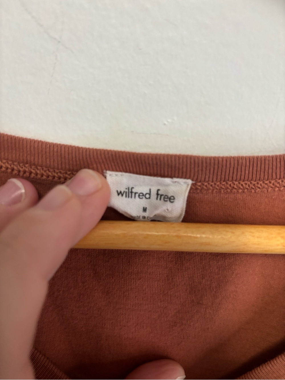 Wilfred Rust Ruched V-Neck Crop Top - Picture 3 of 4